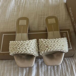 Dolce Vita Women's Pearl Embellished Mules - Cream
